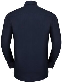 Russell Athletic Russell Collection Heren Oxford Easy-Care Getailleerde Overhemd met Lange Mouwen (Heldere marine) Navy/blauw - 19.5 inch