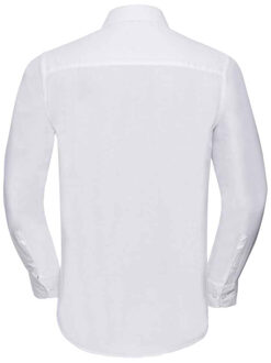 Russell Athletic Russell Collection Heren Oxford Easy-Care Getailleerde Overhemd met Lange Mouwen (Wit) - 19.5 inch