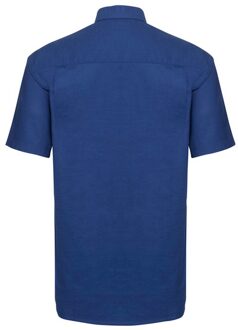 Russell Athletic Russell Collection Heren Oxford Easy-Care overhemd met korte mouwen (Helder Koningsblauw) Navy/blauw