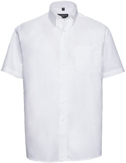 Russell Athletic Russell Collection Heren Oxford Easy-Care overhemd met korte mouwen (Wit)