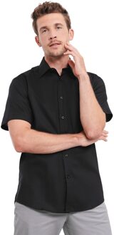 Russell Athletic Russell Collection Heren Oxford Easy-Care Tailored Shirt (Zwart) - maat 18 inch