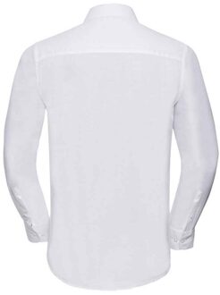 Russell Athletic Russell Collection Heren Oxford Getailleerd Formeel Overhemd Met Lange Mouwen (Wit) - 18 inch
