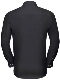 Russell Athletic Russell Collection Heren Oxford Getailleerd Formeel Overhemd Met Lange Mouwen (Zwart) - 18.5 inch