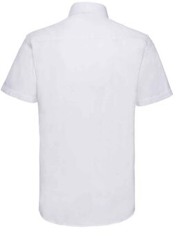 Russell Athletic Russell Collection Heren Oxford Getailleerde Overhemd met Korte Mouwen (Wit) - 16.5 inch