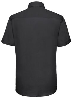 Russell Athletic Russell Collection Heren Oxford Getailleerde Overhemd met Korte Mouwen (Zwart) - maat