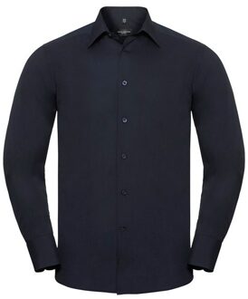 Russell Athletic Russell Collection Heren Polycotton Easy-Care Formeel Overhemd met Lange Mouwen (Franse marine) Navy