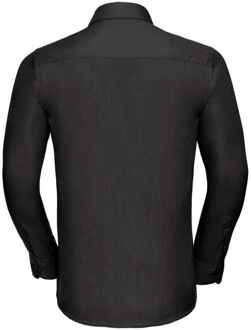 Russell Athletic Russell Collection Heren Polycotton Easy-Care Formeel Overhemd met Lange Mouwen (Zwart) - 4XL