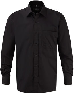 Russell Athletic Russell Collection Heren Popeline Overhemd Met Lange Mouwen (Zwart) - XL