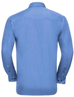 Russell Athletic Russell Collection Heren Poplin Easy-Care Formeel Overhemd (Bedrijfsblauw)