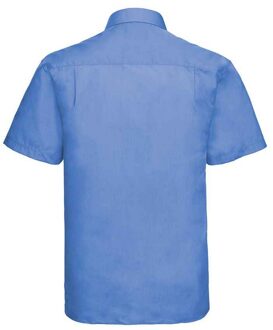 Russell Athletic Russell Collection Heren Poplin Easy-Care Formeel Overhemd met Korte Mouwen (Bedrijfsblauw) - 19.5 inch