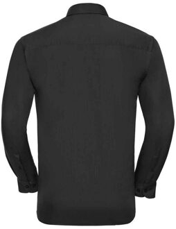 Russell Athletic Russell Collection Heren Poplin Easy-Care Formeel Overhemd (Zwart) - XL