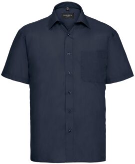 Russell Athletic Russell Collection Heren Poplin Easy-Care overhemd met korte mouwen (Franse marine) Navy - 19.5 inch