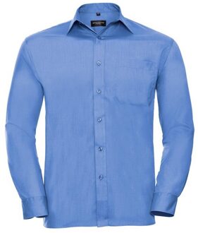Russell Athletic Russell Collection Heren Poplin Easy-Care overhemd met lange mouwen (Bedrijfsblauw) - 2XL