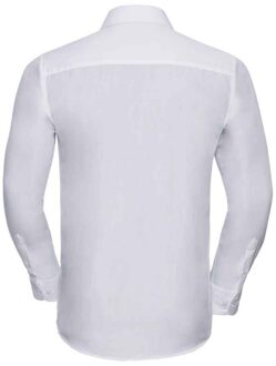 Russell Athletic Russell Collection Heren Poplin Getailleerd Formeel Overhemd Met Lange Mouwen (Wit) - 4XL