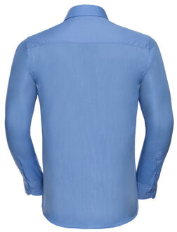 Russell Athletic Russell Collection Heren Poplin Getailleerd Overhemd met Lange Mouwen (Bedrijfsblauw) - 2XL