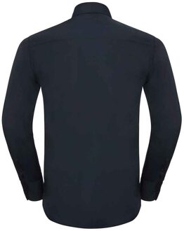 Russell Athletic Russell Collection Heren Poplin Getailleerd Overhemd met Lange Mouwen (Franse marine) Navy