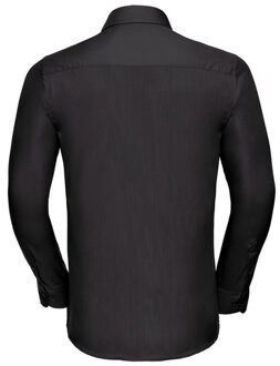 Russell Athletic Russell Collection Heren Poplin Getailleerd Overhemd met Lange Mouwen (Zwart)