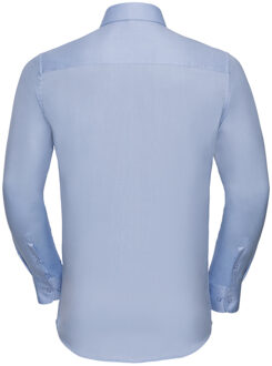Russell Athletic Russell Collection Heren Shirt met lange mouwen in visgraatmotief (Lichtblauw) - 15 inch