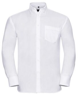 Russell Athletic Russell Collection Heren Ultimate Non-Iron Formeel Overhemd Met Lange Mouwen (Wit) - 17 inch