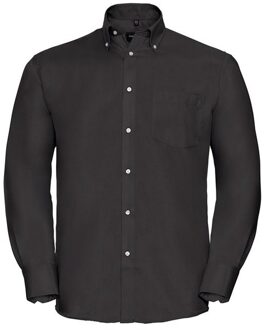 Russell Athletic Russell Collection Heren Ultimate Non-Iron Formeel Overhemd Met Lange Mouwen (Zwart) - 17 inch