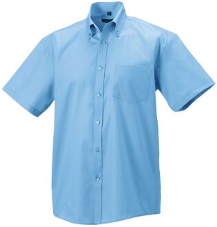 Russell Athletic Russell Collection Heren Ultimate Non-Iron Shirt met Korte Mouwen (Heldere lucht) Blauw - 15.5 inch