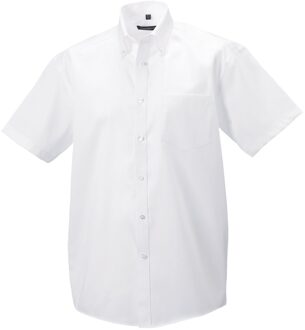 Russell Athletic Russell Collection Heren Ultimate Non-Iron Shirt met Korte Mouwen (Wit) - 15 inch
