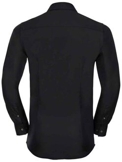 Russell Athletic Russell Collection Heren Ultimate Stretch Formeel Overhemd met Lange Mouwen (Zwart) - XL