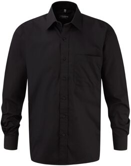 Russell Athletic Russell Collection Katoenen Poplin Easy-Care overhemd voor heren (Zwart)