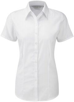 Russell Athletic Russell Collection Shirt met korte mouwen in visgraatmotief voor dames/dames (Wit) - maat