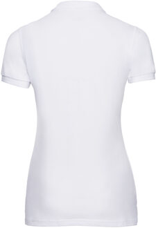 Russell Athletic Russell Dames/Dames Piqué Stretch Poloshirt (Wit) - XL
