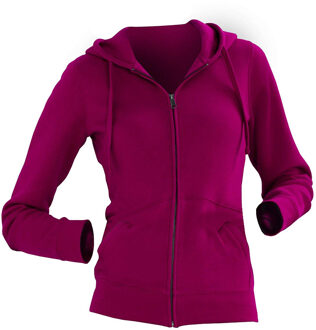 Russell Athletic Russell Dames Premium Authentieke Hoodie met rits (3-laagse stof) (Fuchsia) - maat L