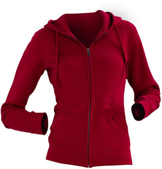 Russell Athletic Russell Dames Premium Authentieke Hoodie met rits (3-laagse stof) (Klassiek rood) - maat L