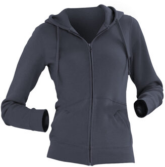 Russell Athletic Russell Dames Premium Authentieke Hoodie met rits (3-laagse stof) (Konvooi Grijs) Donkergrijs
