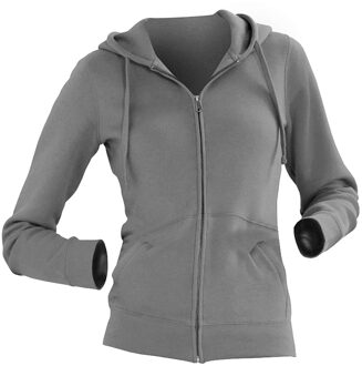 Russell Athletic Russell Dames Premium Authentieke Hoodie met rits (3-laagse stof) (Licht Oxford) - maat Grijs