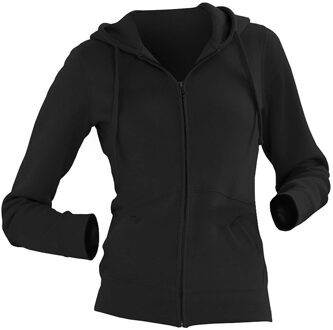 Russell Athletic Russell Dames Premium Authentieke Hoodie met rits (3-laagse stof) (Zwart) - maat 2XL