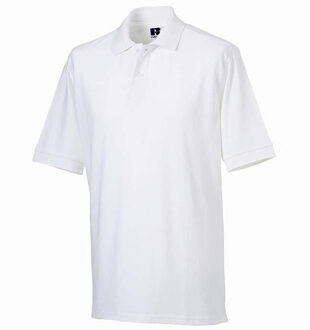 Russell Athletic Russell Heren 100% Katoenen Korte Mouw Poloshirt (Wit) - L