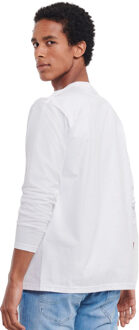 Russell Athletic Russell Heren Effen Klassiek T-Shirt met Lange Mouwen (Wit) - maat XL