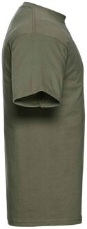 Russell Athletic Russell Heren Ringspun Cotton Classic T-shirt (Olijfgroen) - maat XS