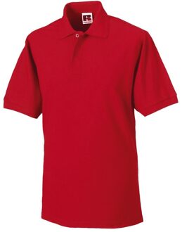 Russell Athletic Russell Heren Ripple Collar & Manchet Poloshirt met korte mouwen (Klassiek rood) - L