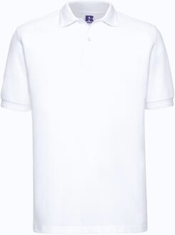 Russell Athletic Russell Heren Ripple Collar & Manchet Poloshirt met korte mouwen (Wit) - maat XL