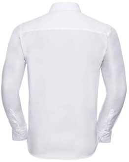 Russell Athletic Russell Heren Ultimate Non-Iron Getailleerde Formele Overhemd met Lange Mouwen (Wit) - 17.5 inch