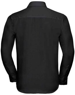 Russell Athletic Russell Heren Ultimate Non-Iron Getailleerde Formele Overhemd met Lange Mouwen (Zwart) - 16.5 inch