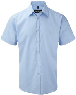 Russell Athletic Russell Herenshirt met korte mouwen Visgraatwerk Shirt (Lichtblauw) - 15.5 inch