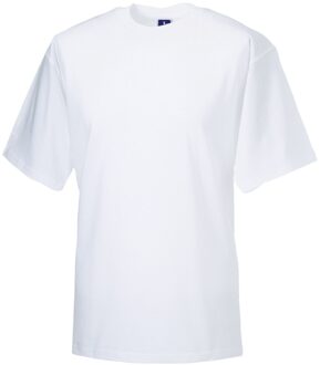 Russell Athletic Russell Unisex Super Ringspun Katoen Klassiek T-Shirt voor Volwassenen (Wit) - maat 3XL