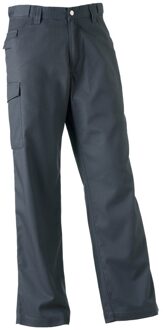 Russell Athletic Russell Werkkleding Heren Polycotton Twill Broek / Broek (Regular) (Konvooi Grijs) Donkergrijs - 48W/32L