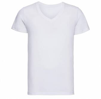 Russell Heren V-hals T-shirt - Kleur: Wit, Maat: XS