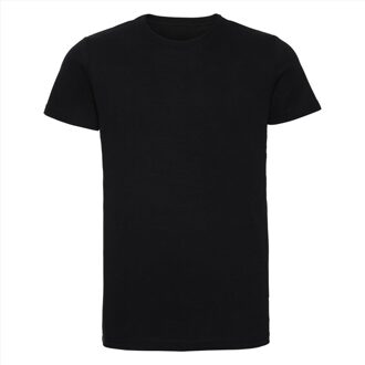 Russell Set van 3x stuks basic ronde hals t-shirt vintage washed zwart voor heren, maat: L (40/52)
