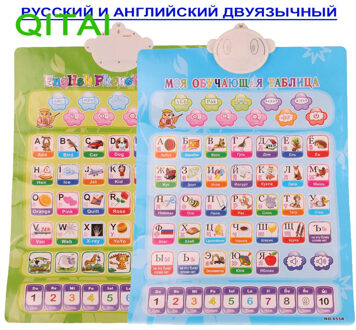 Russisch & Engels Fonetisch Grafiek 2 In 1 Leren Machine Elektronische Baby Alfabet Muziek Speelgoed Educatief Vroege Taal Geluid