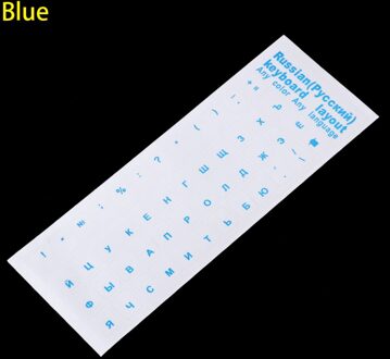 Russische Letters Pvc Toetsenbord Stickers Transparante Waterdichte Zelfklevende Cover Toetsenbord Sticker Toetsenbord Protector Blauw
