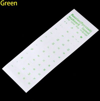 Russische Letters Pvc Toetsenbord Stickers Transparante Waterdichte Zelfklevende Cover Toetsenbord Sticker Toetsenbord Protector groen